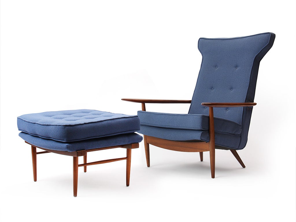 American Craftsman Highback Chair and Ottoman by George Nakashima