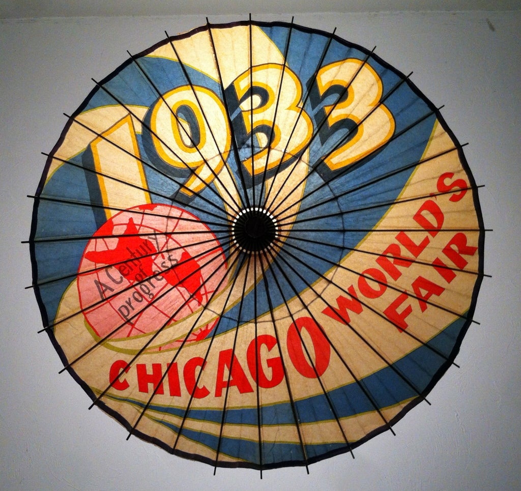 Graphic Chicago World's Fair Paper Umbrella 1933 3