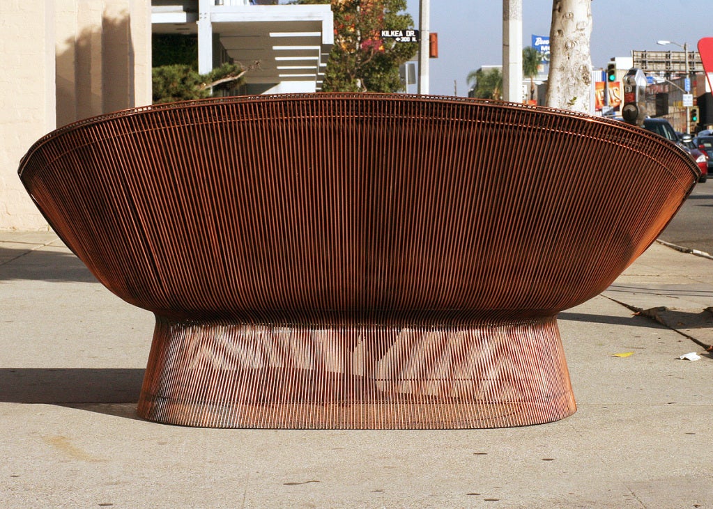 Extremely Rare Polished Copper Sofa by Warren Platner for Knoll c.1969 In Good Condition In Van Nuys, CA