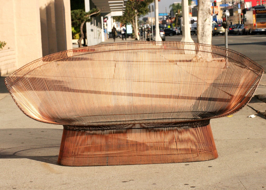 Extremely Rare Polished Copper Sofa by Warren Platner for Knoll c.1969 1