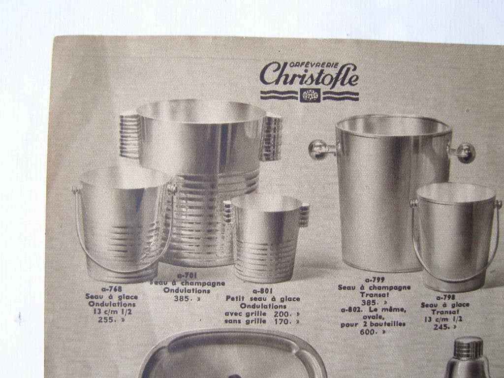 Mid-20th Century Silver Plated Champagne and Ice Buckets by Luc Lanel for Christofle