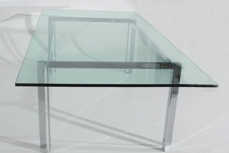 American Milo Baughman Chromed Steel and Glass Extendable Dining Table For Sale
