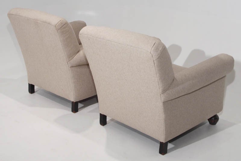 Organic Modern Brazilian Linen Club Chairs For Sale 1