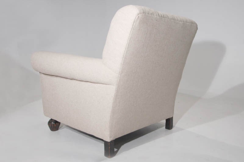 Organic Modern Brazilian Linen Club Chairs For Sale 2