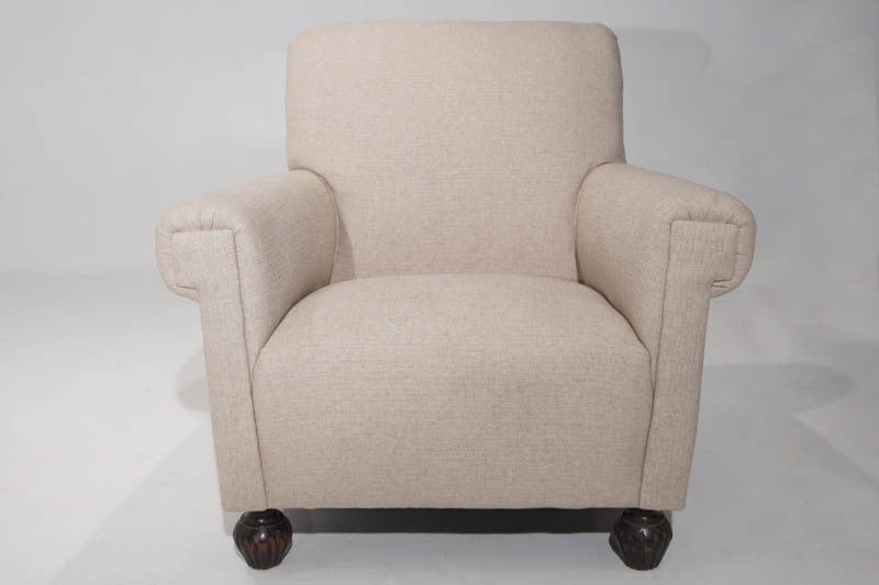 Organic Modern Brazilian Linen Club Chairs For Sale 3