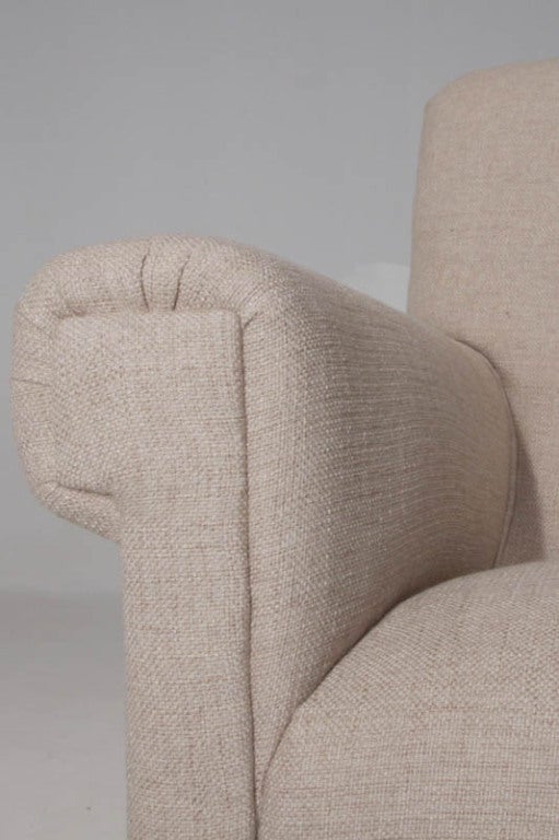 Organic Modern Brazilian Linen Club Chairs For Sale 4