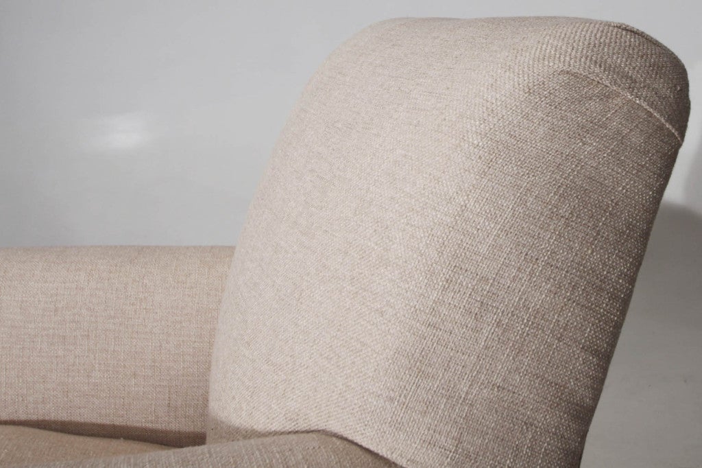 Organic Modern Brazilian Linen Club Chairs For Sale 5