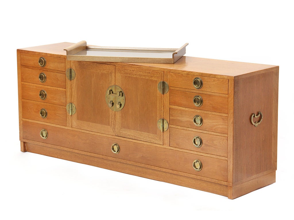 A Walnut Sideboard by Edward Wormley In Good Condition For Sale In Sagaponack, NY