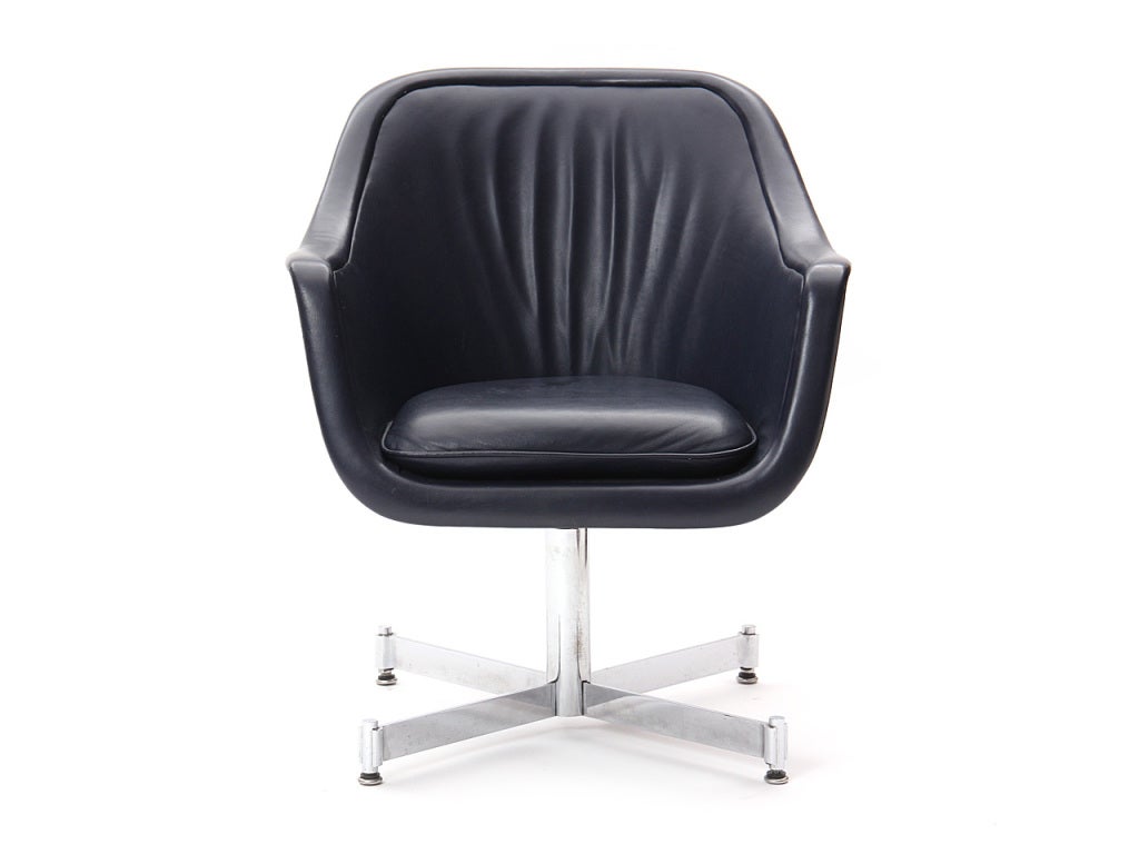Mid-Century Modern Leather Desk Chair by Ward Bennett