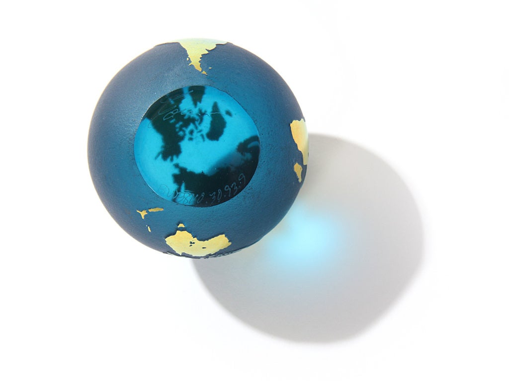 Italian Glass Earth Paperweight by Steven Correia