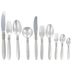 Extremely Large Georg Jensen Cactus Silverware Service