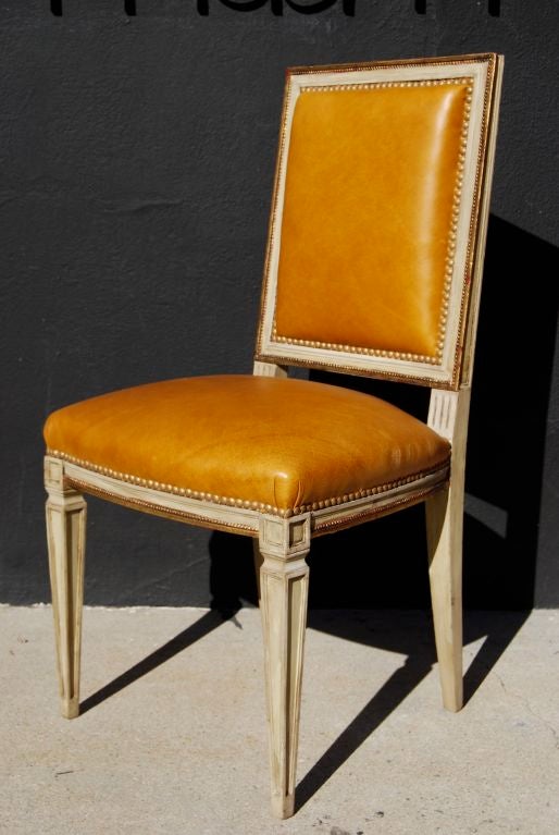 Fantastic set of 10 Jansen dining chairs with cognac leather upholstery. All fully branded. Provenance available.