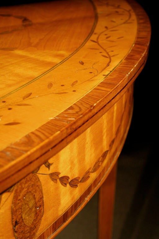 18th Century and Earlier George III Satinwood Marquetry Console, circa 1780 For Sale