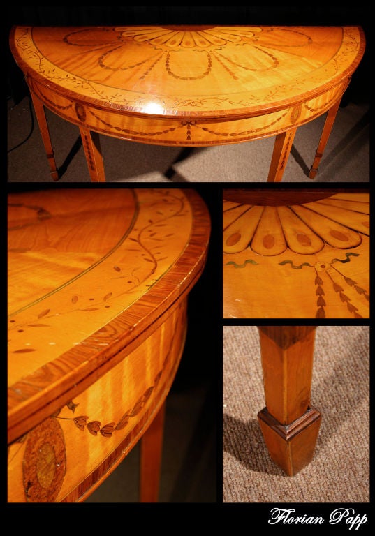George III Satinwood Marquetry Console, circa 1780 For Sale 2