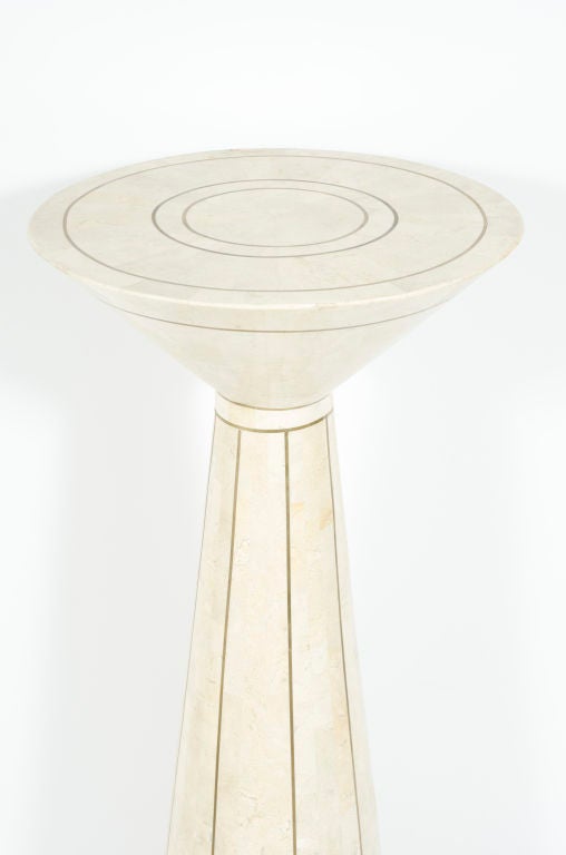 Inlaid Stone and Bronze Display Pedestal by Maitland-Smith, Ltd