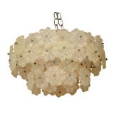 Two Tier Frosted Lucite Flower Element Ceiling Fixture