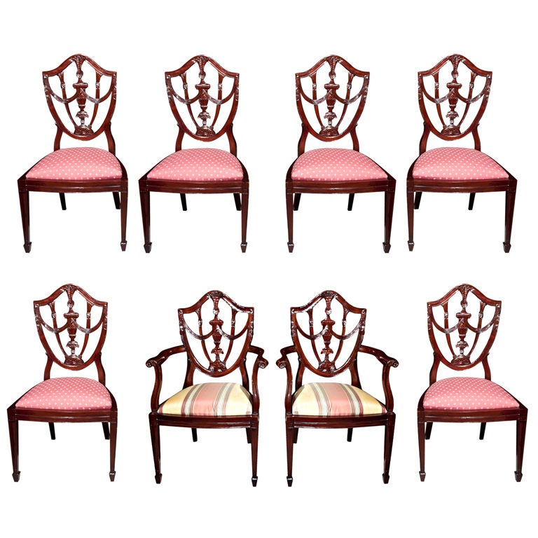Set Of  8 Hepplewhite Style  Dining Chairs For Sale