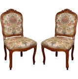 Pair of walnut side chairs Louis XV