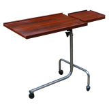 Reading/ cart/ tray  table in rosewood and chrome