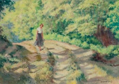 Eugene Damblans (1865-1945) - Anfang des 20. Jahrhunderts Öl, Spaziergang durch den Wald