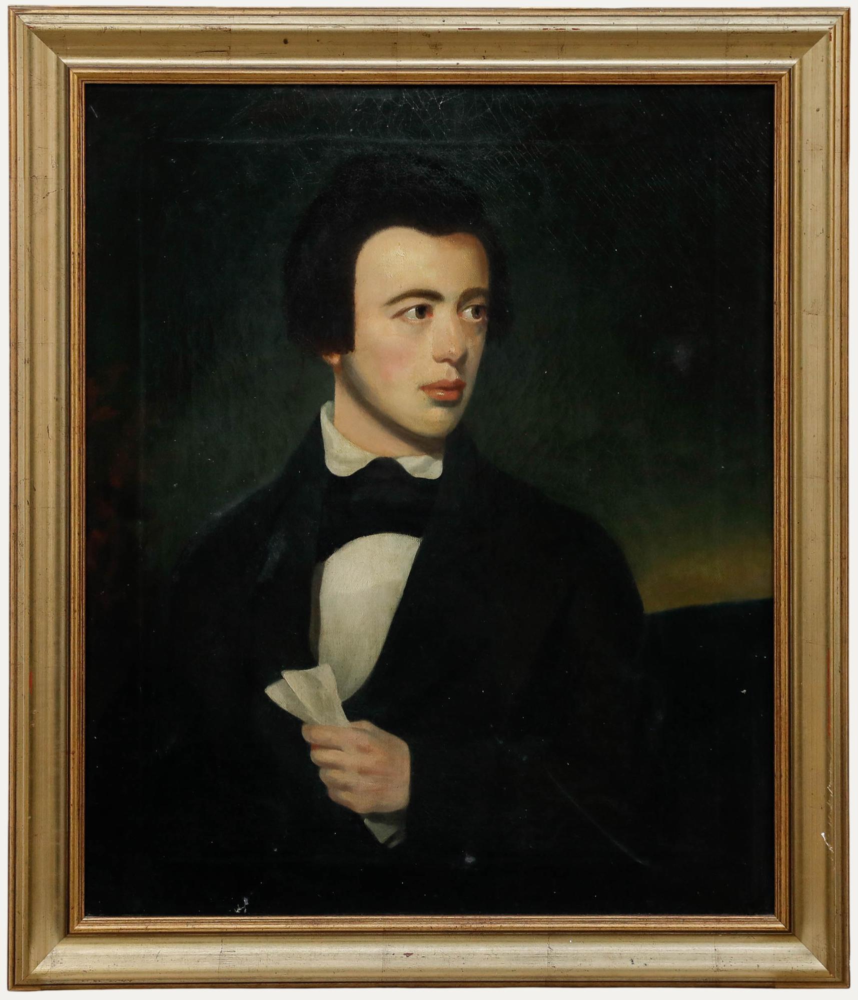 Romantic School Early 19th Century Oil - The Young Poet