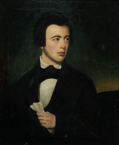 Romantic School Early 19th Century Oil - The Young Poet