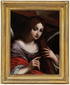 Óleo enmarcado del siglo XVII - Retrato de Santa Elena