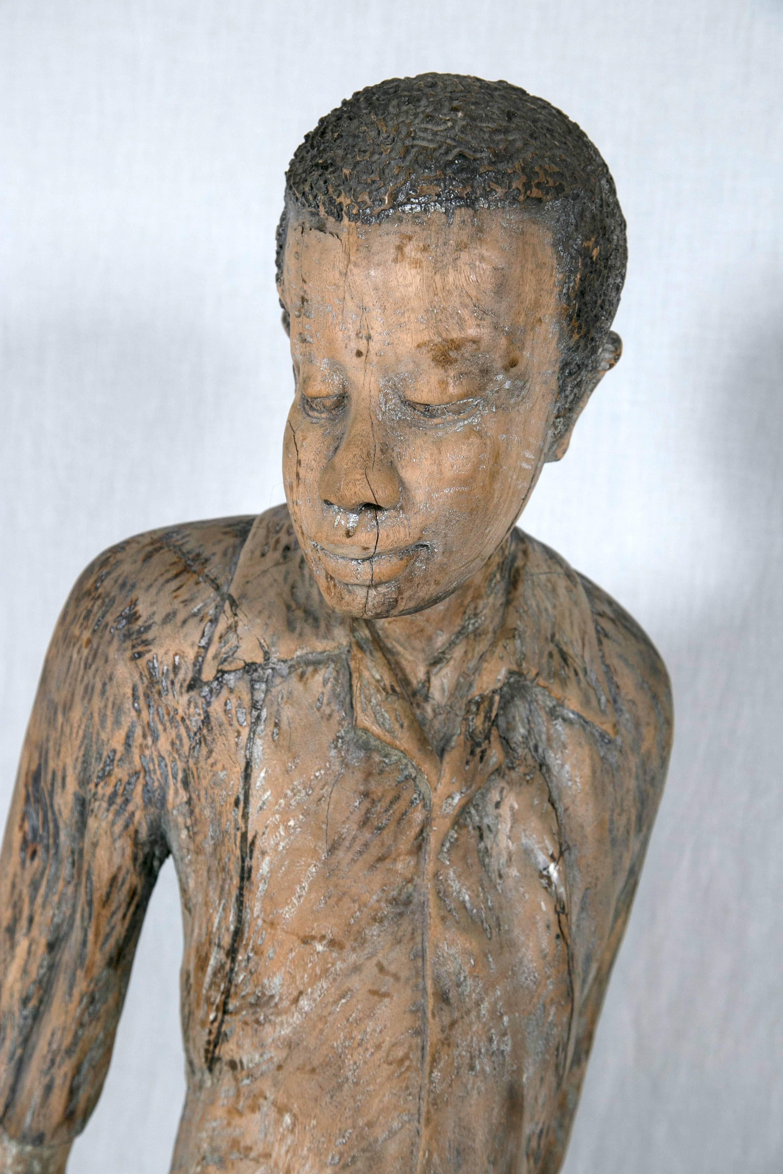 Folk Art Sculpture In Distressed Condition For Sale In Stamford, CT