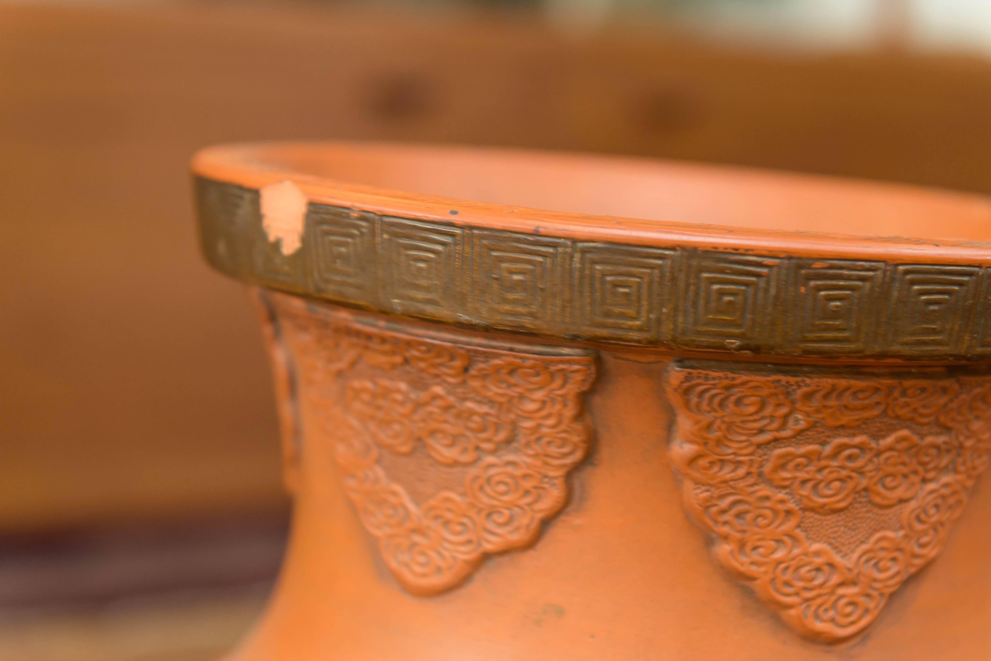 Pair of Large Japanese Bizen Pottery Vases 2