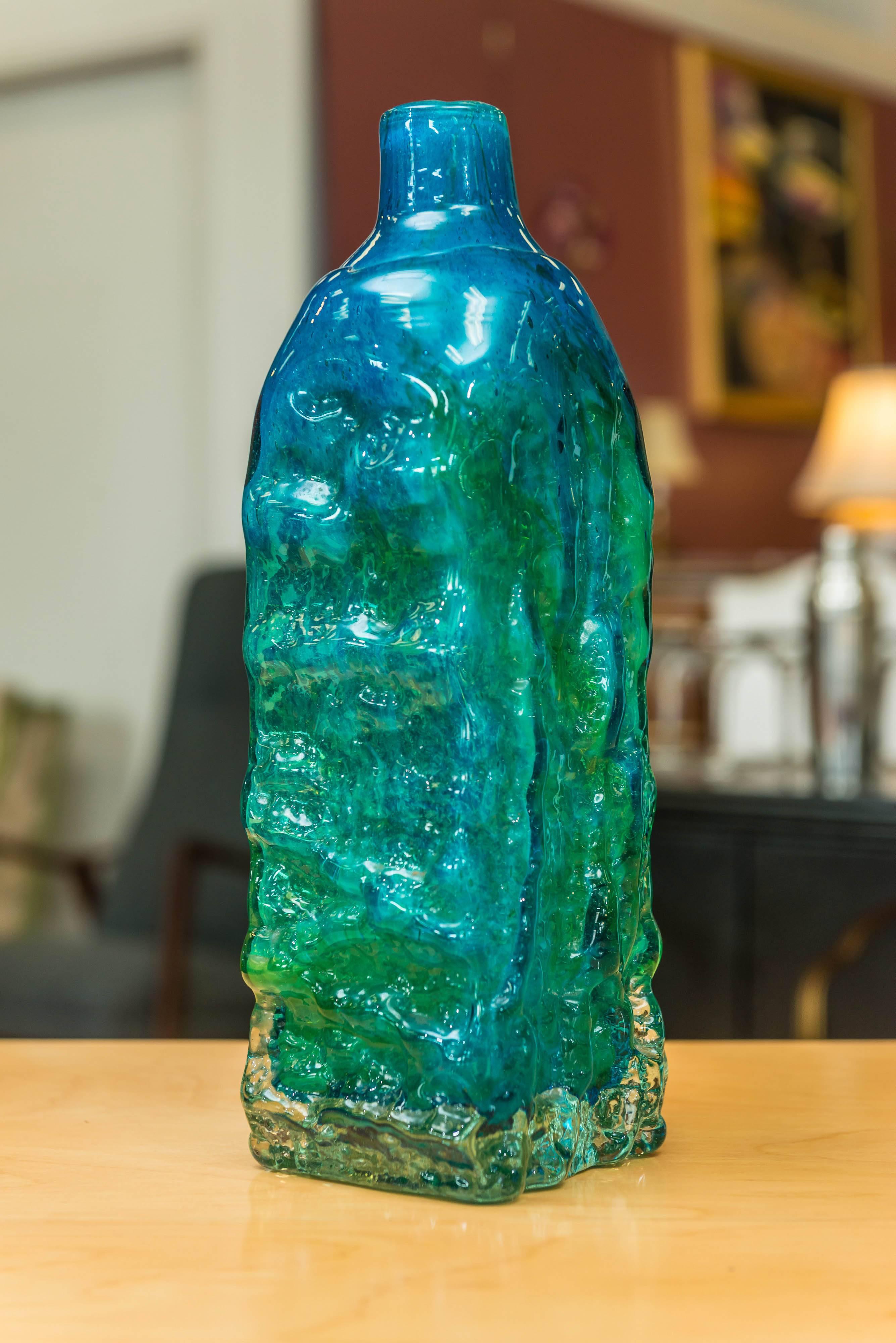 Mid-Century Modern Large Mdina Glass Textured Vase by Michael Harris