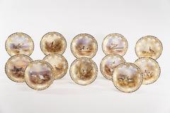 Set of 12 Cauldon for Tiffany Game Bird Plates Hand Painted Signed Birbeck, Sen