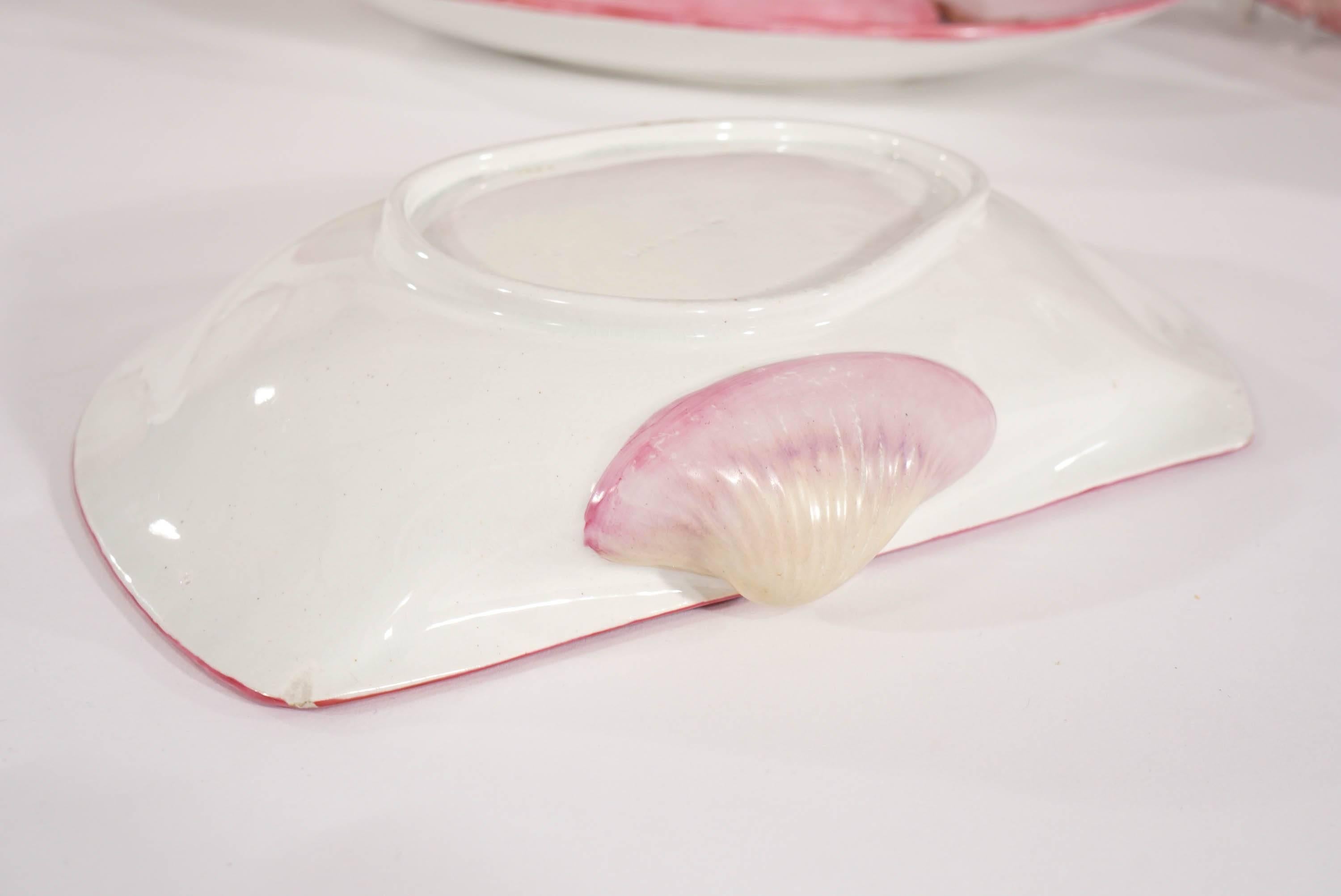 Wedgwood Pink Pearlware Complete Dessert Service in the Nautilus Pattern 2