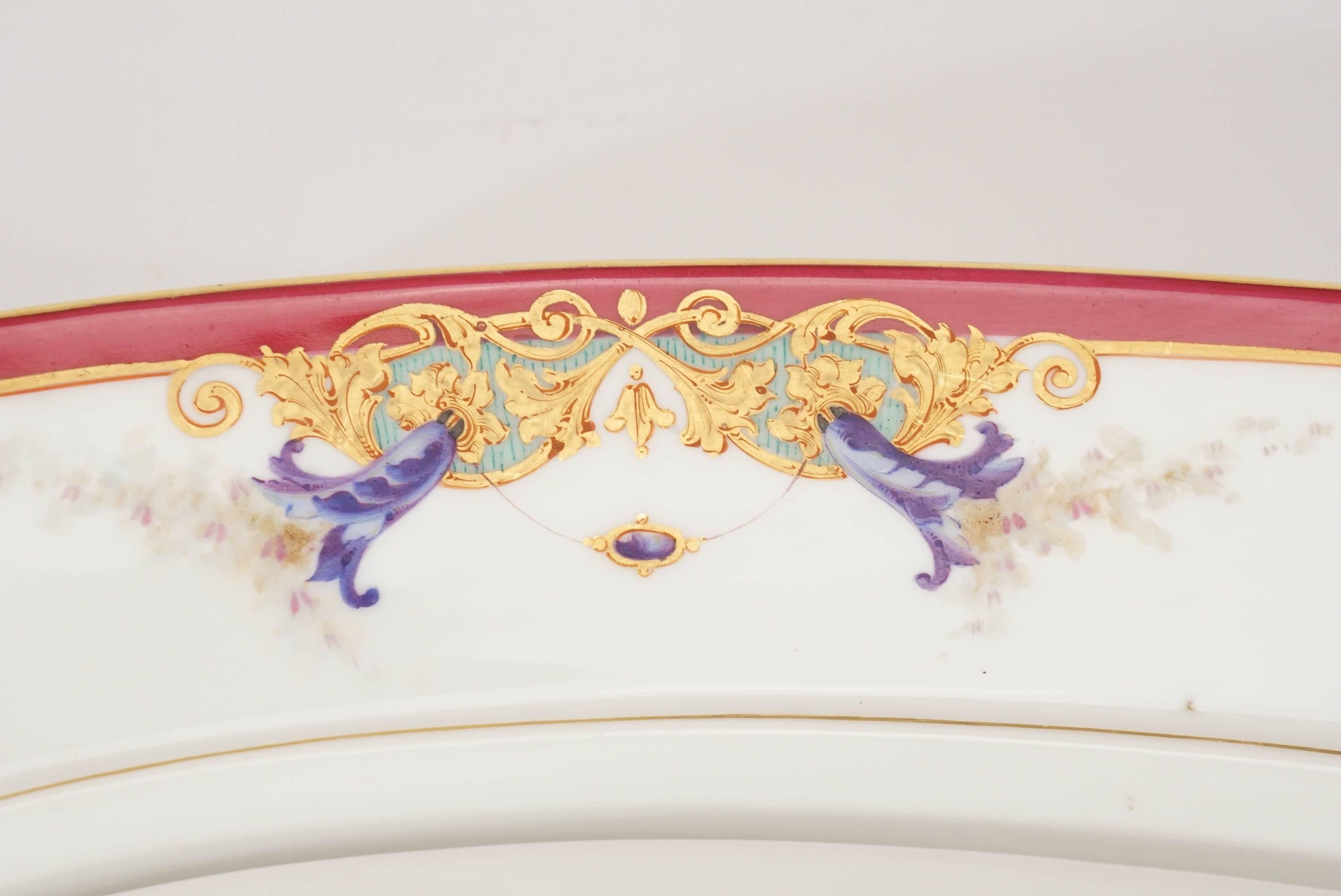 French 19th Century Old Paris Vieux Paris Tiffany & Co. Hand-Painted Fish Platter For Sale