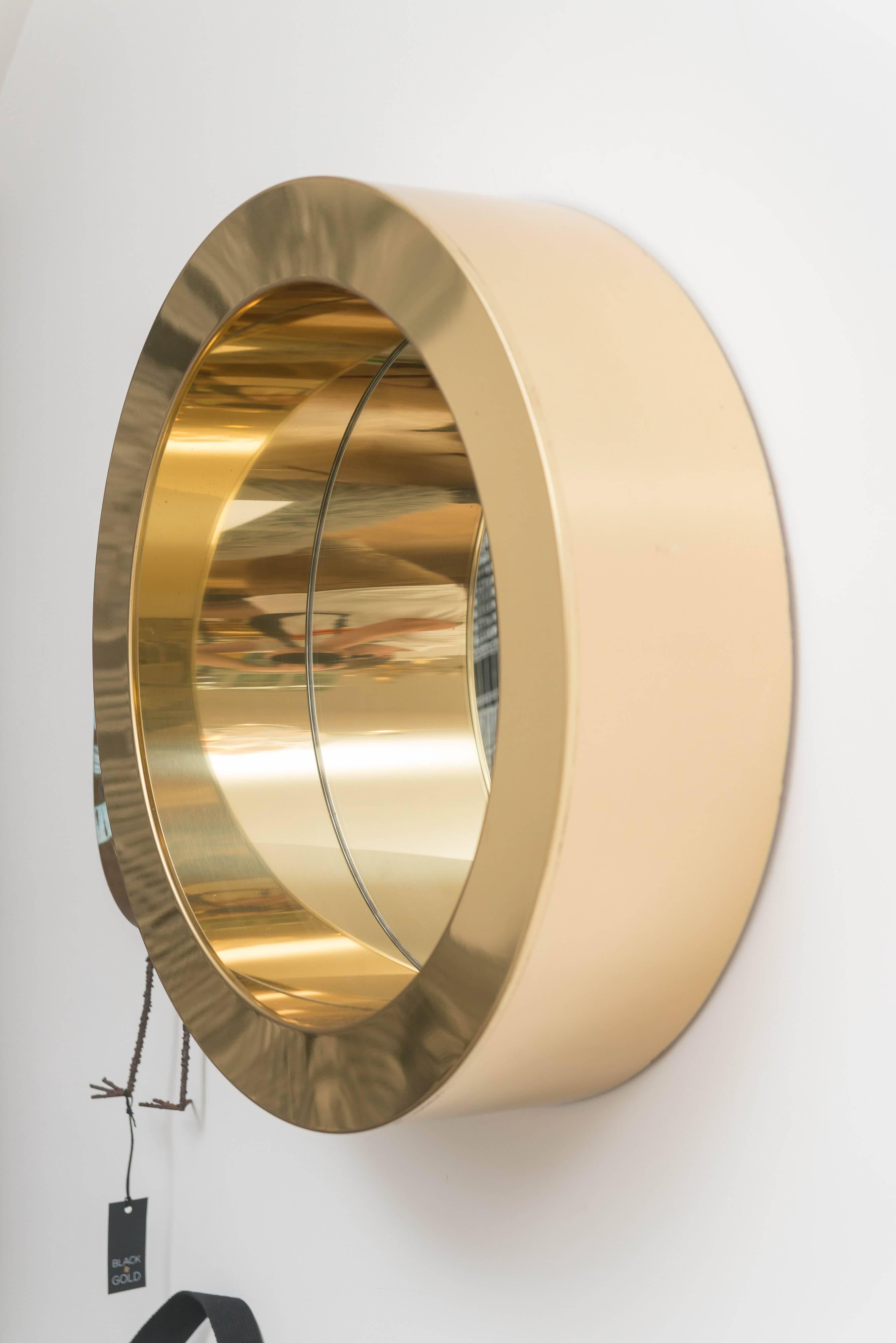 Late 20th Century Curtis Jere Brass Porthole Mirror