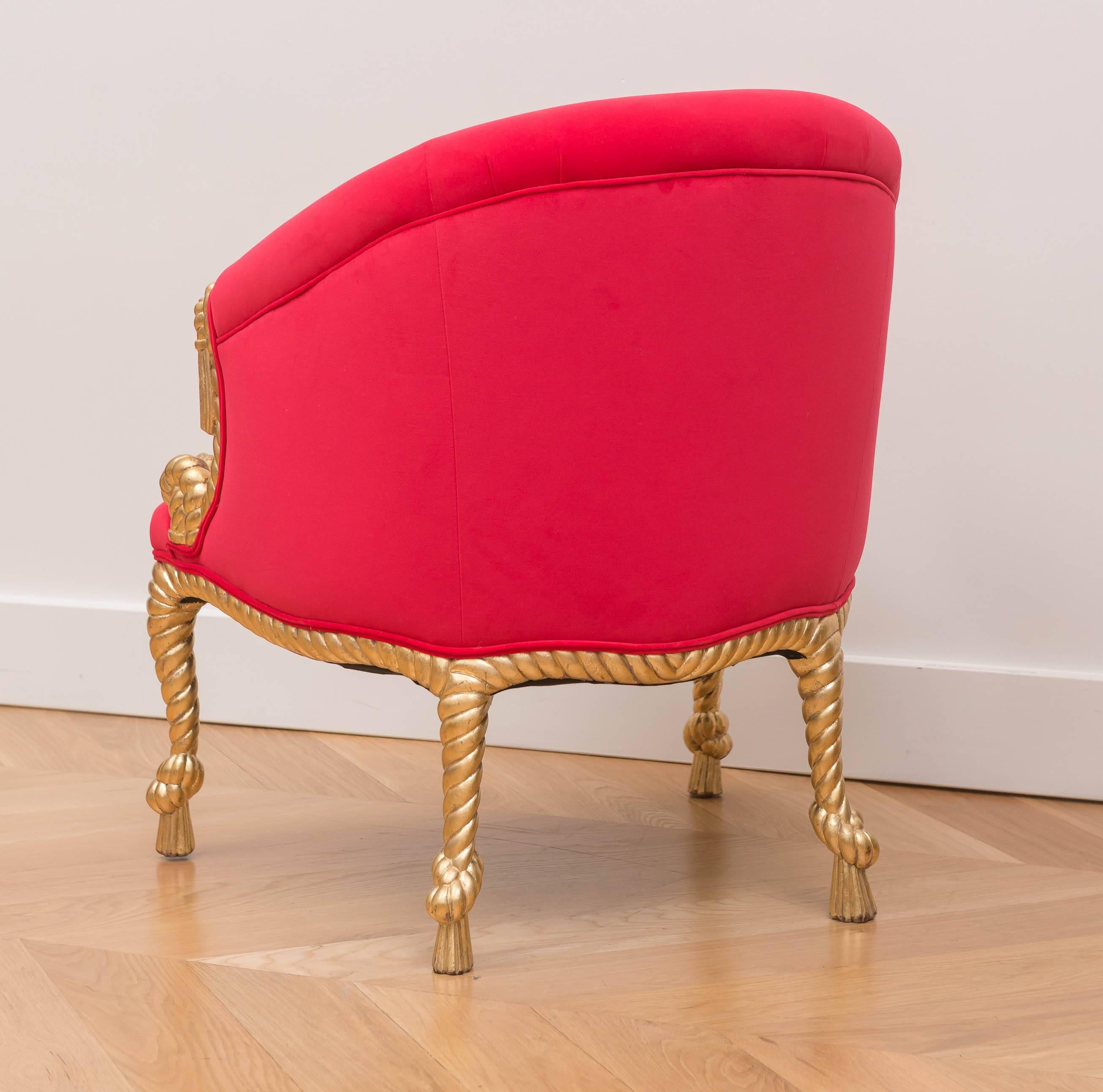 Italian Gilt tassel Chair For Sale 2
