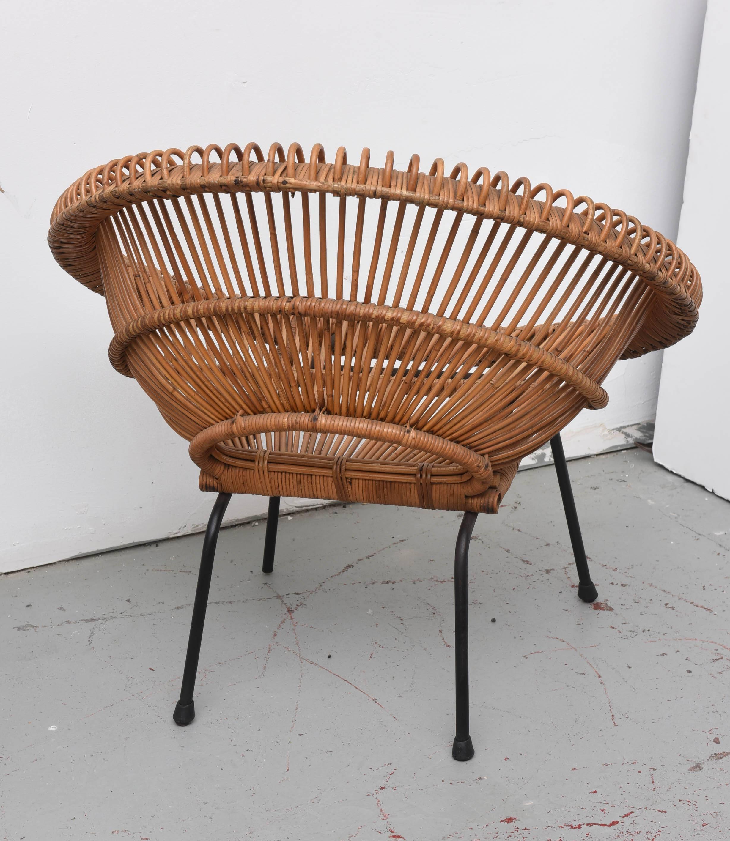 Rattan Chair by Janine Abraham / Dirk Jan Rol, France, 1960 1