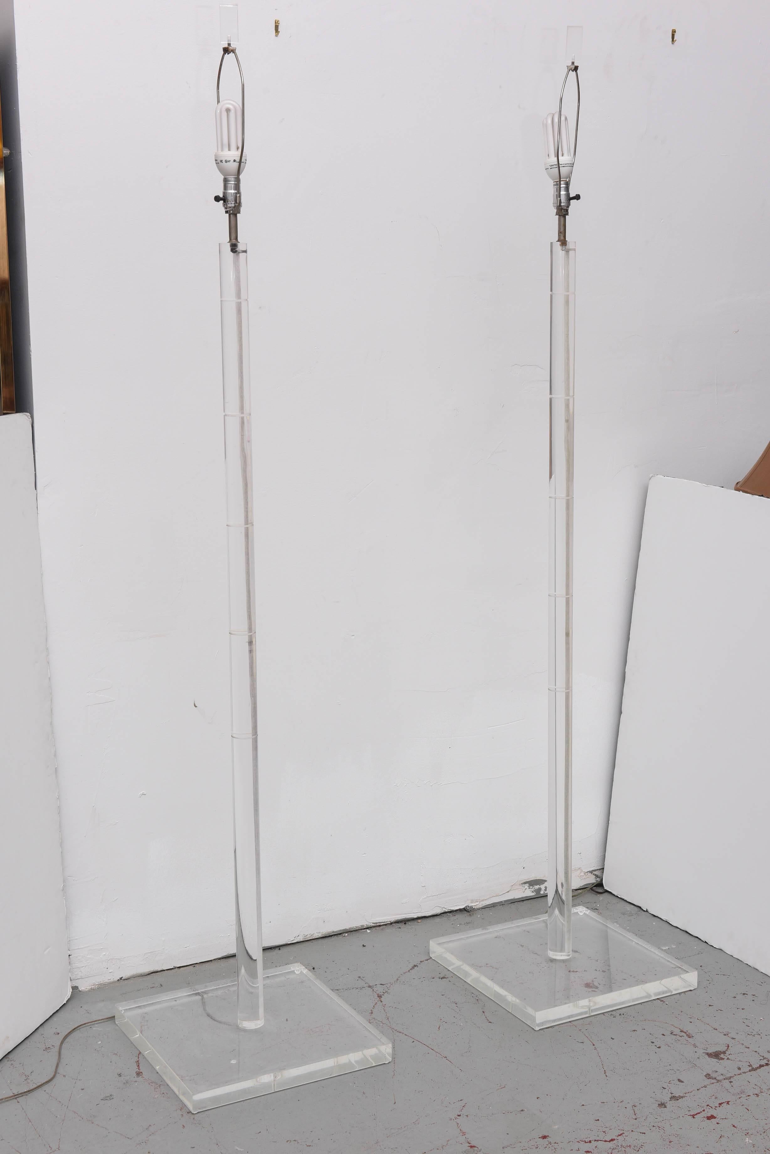 American Lucite Floor Lamps, 1960s, USA For Sale