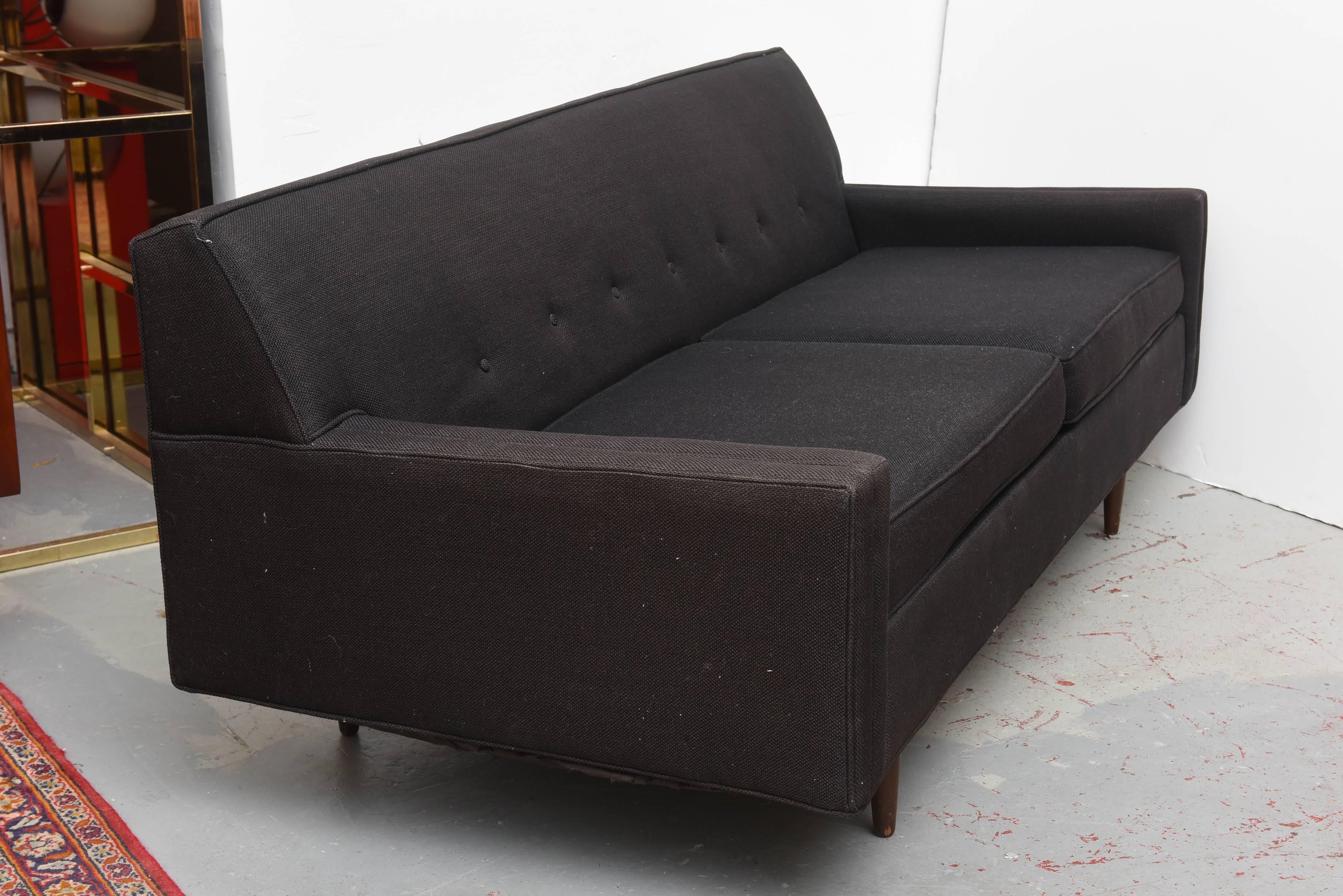 Original Selig Sofa in Wool and Teak, 1960s, USA In Good Condition For Sale In Miami, FL