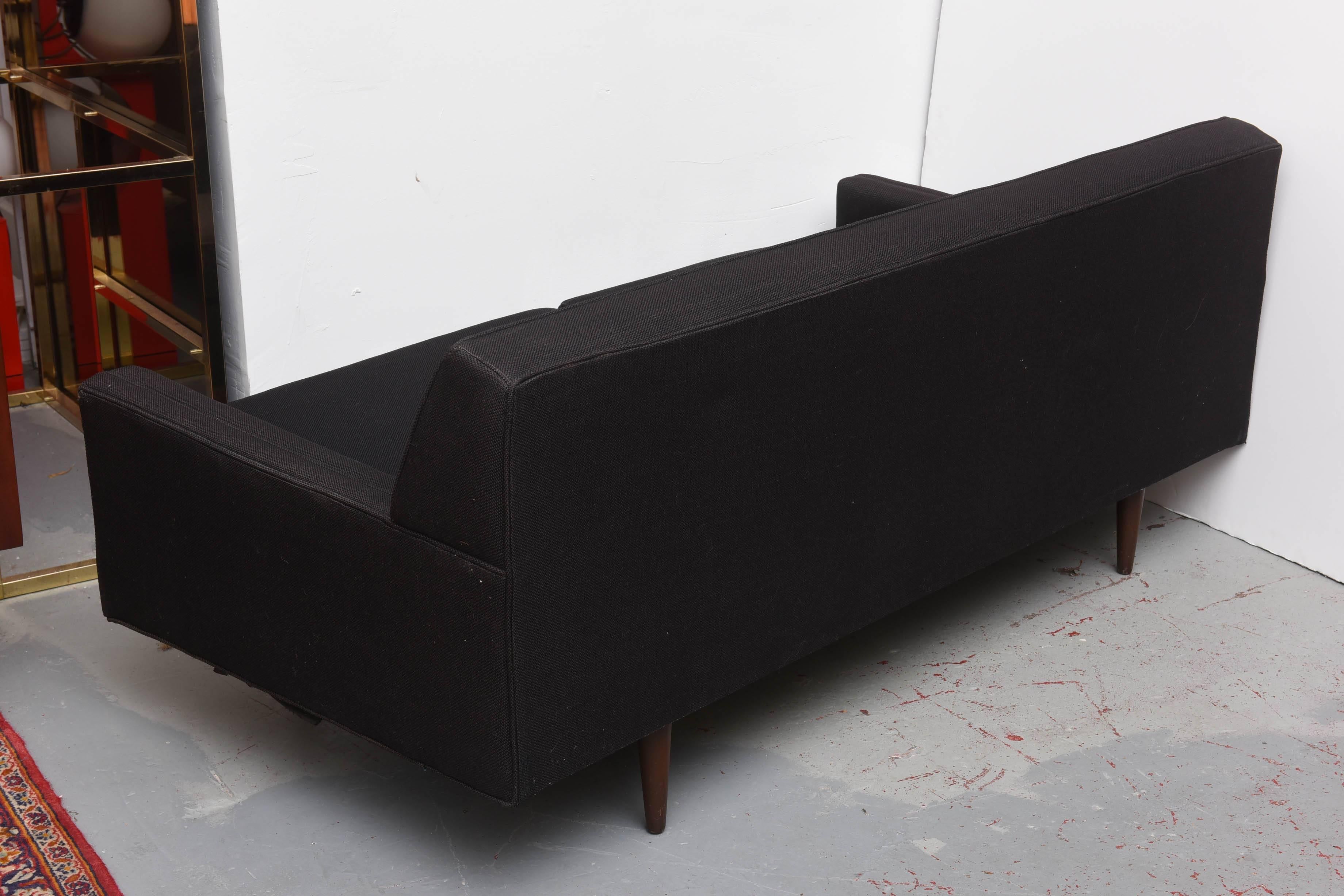 Original Selig Sofa in Wool and Teak, 1960s, USA For Sale 1