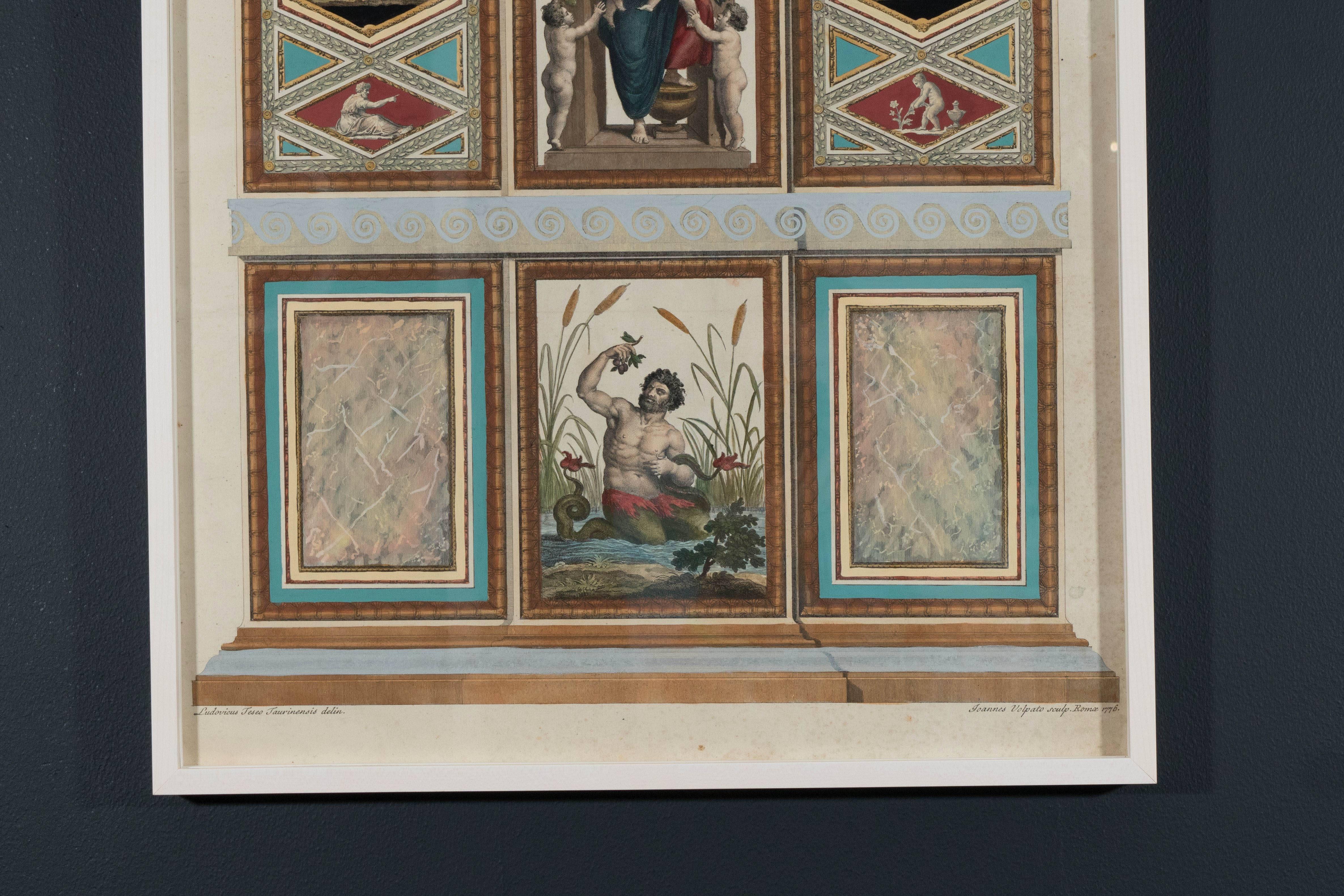 Neoclassical Set of Five Engravings by Ottaviani and Volpato After Raphael's Frescoes For Sale