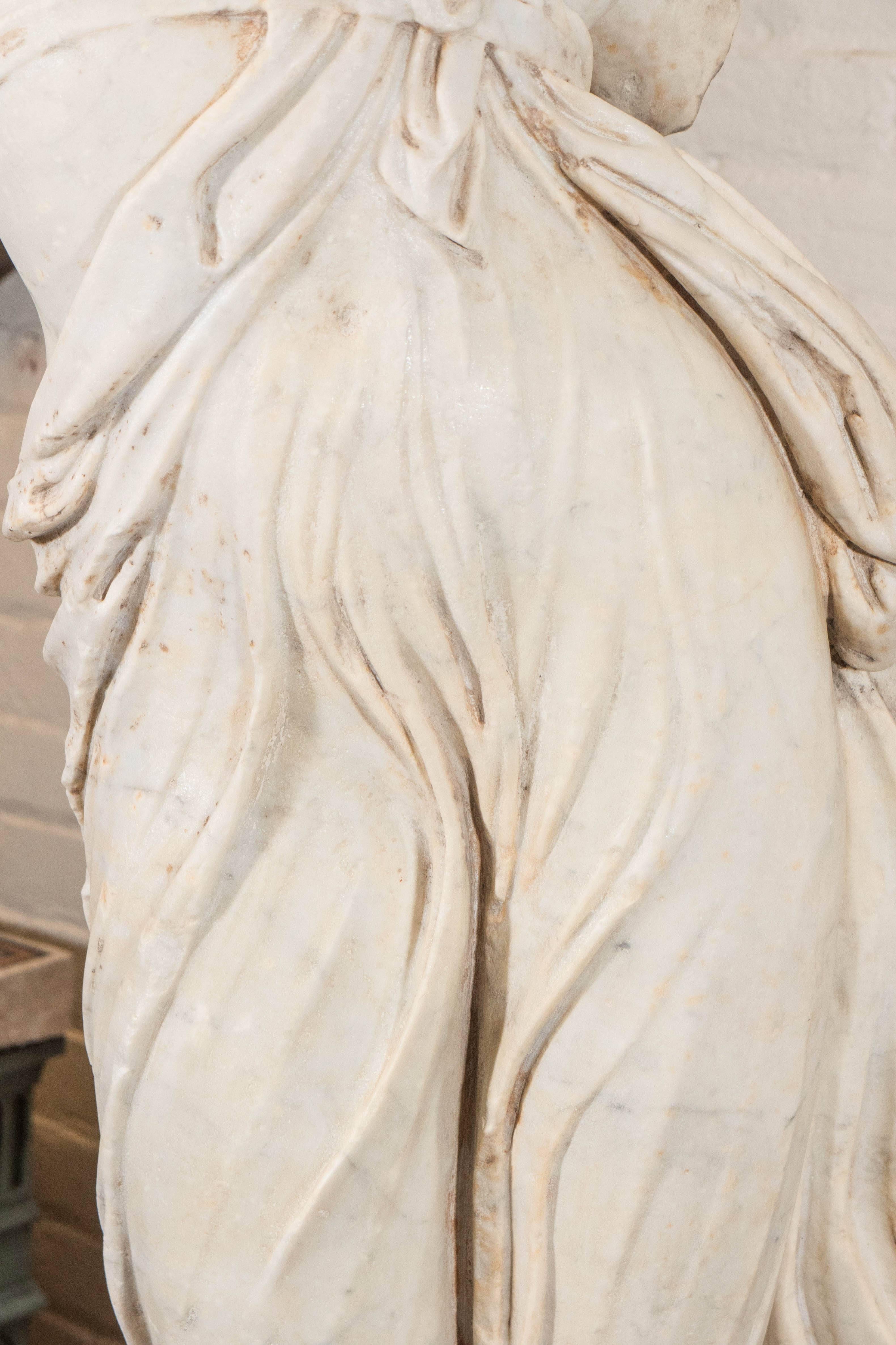 Classical Greek Marble Torso of a Dancing Maenad or Bacchante For Sale