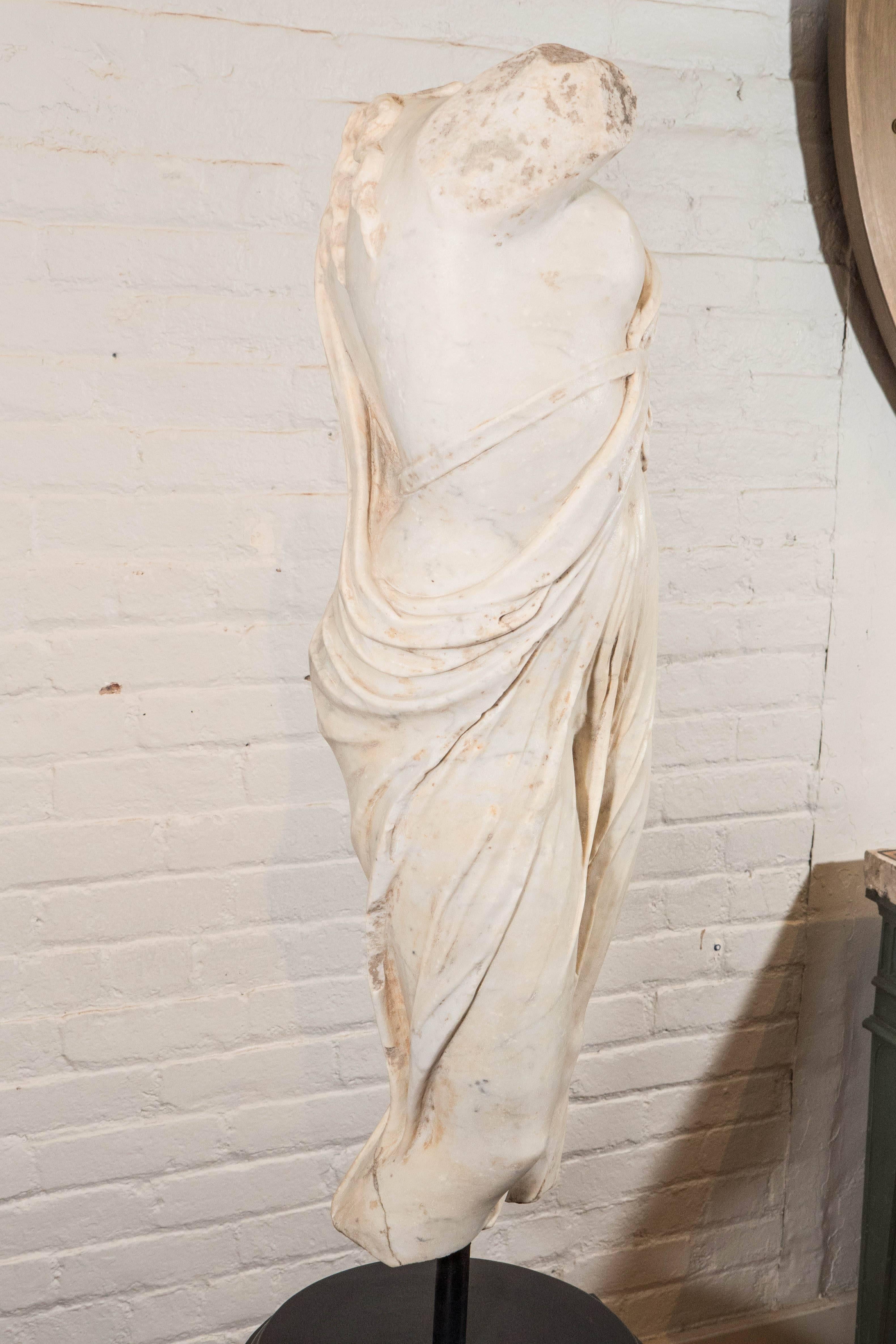 Marble Torso of a Dancing Maenad or Bacchante In Good Condition For Sale In Long Island City, NY