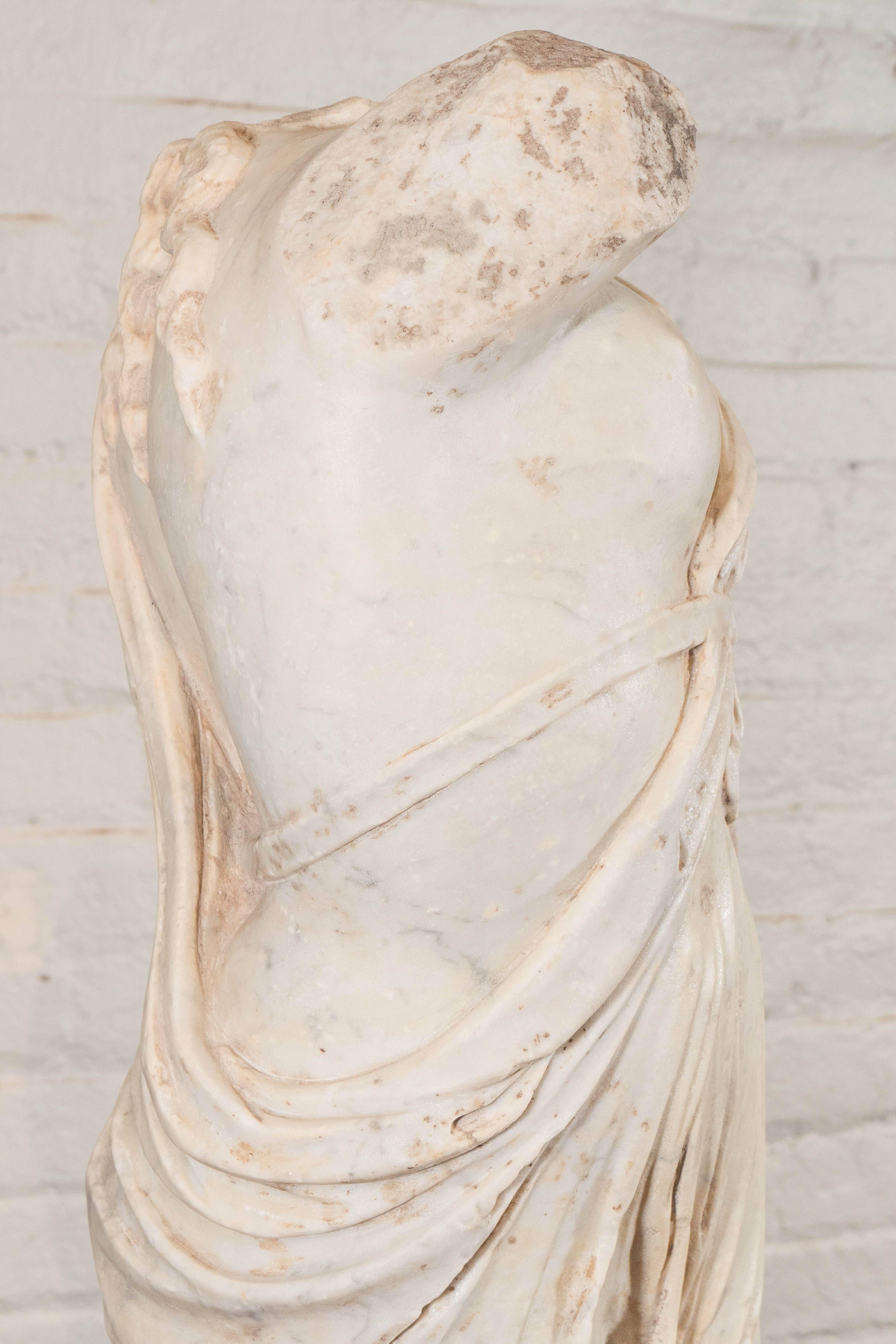 19th Century Marble Torso of a Dancing Maenad or Bacchante For Sale