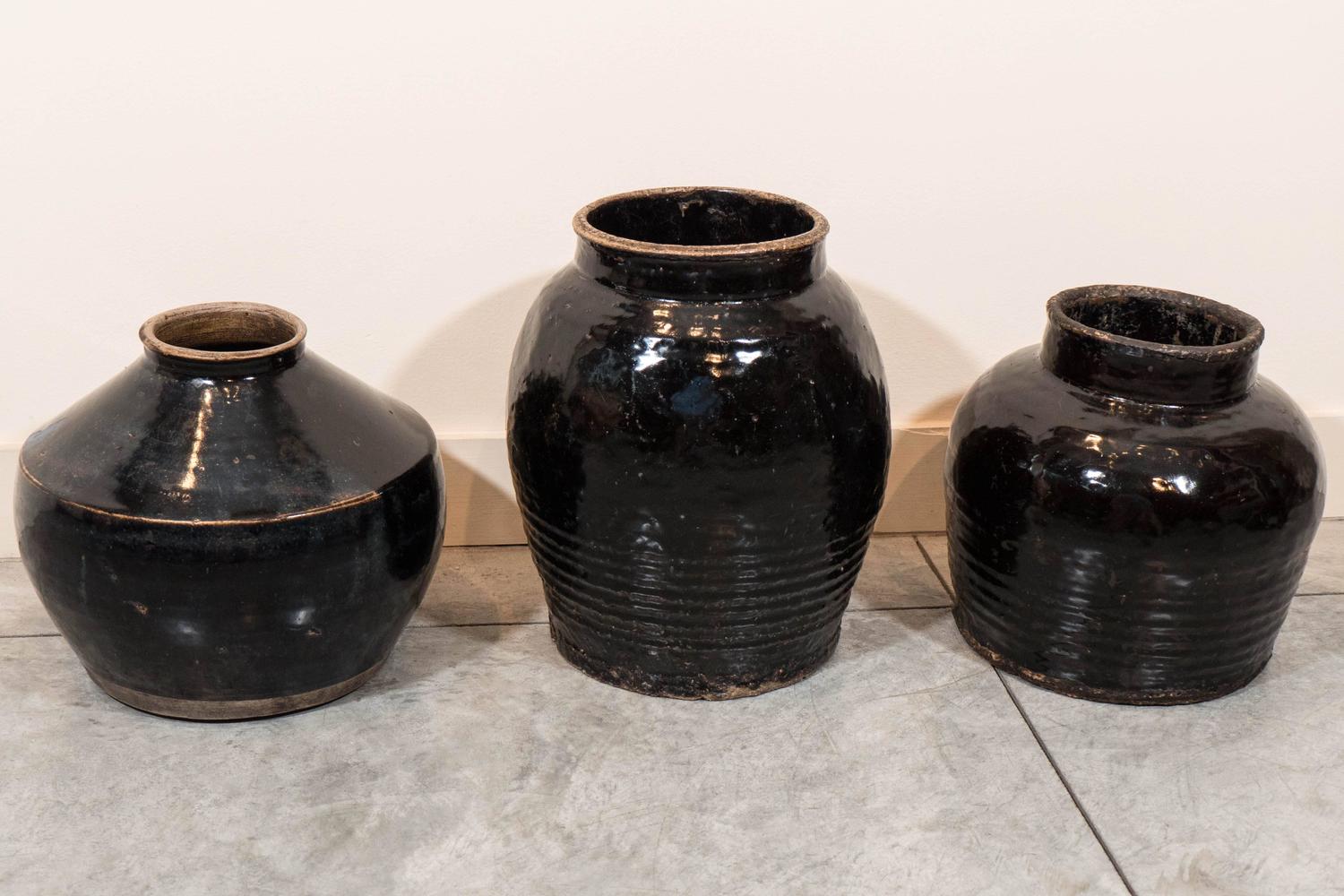 Collection of Antique Ceramic Food Jars at 1stdibs