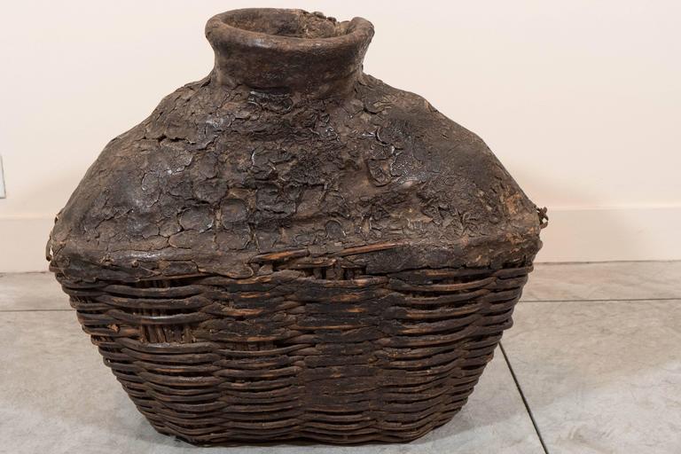 Large Antique Woven Oil Container For Sale at 1stdibs