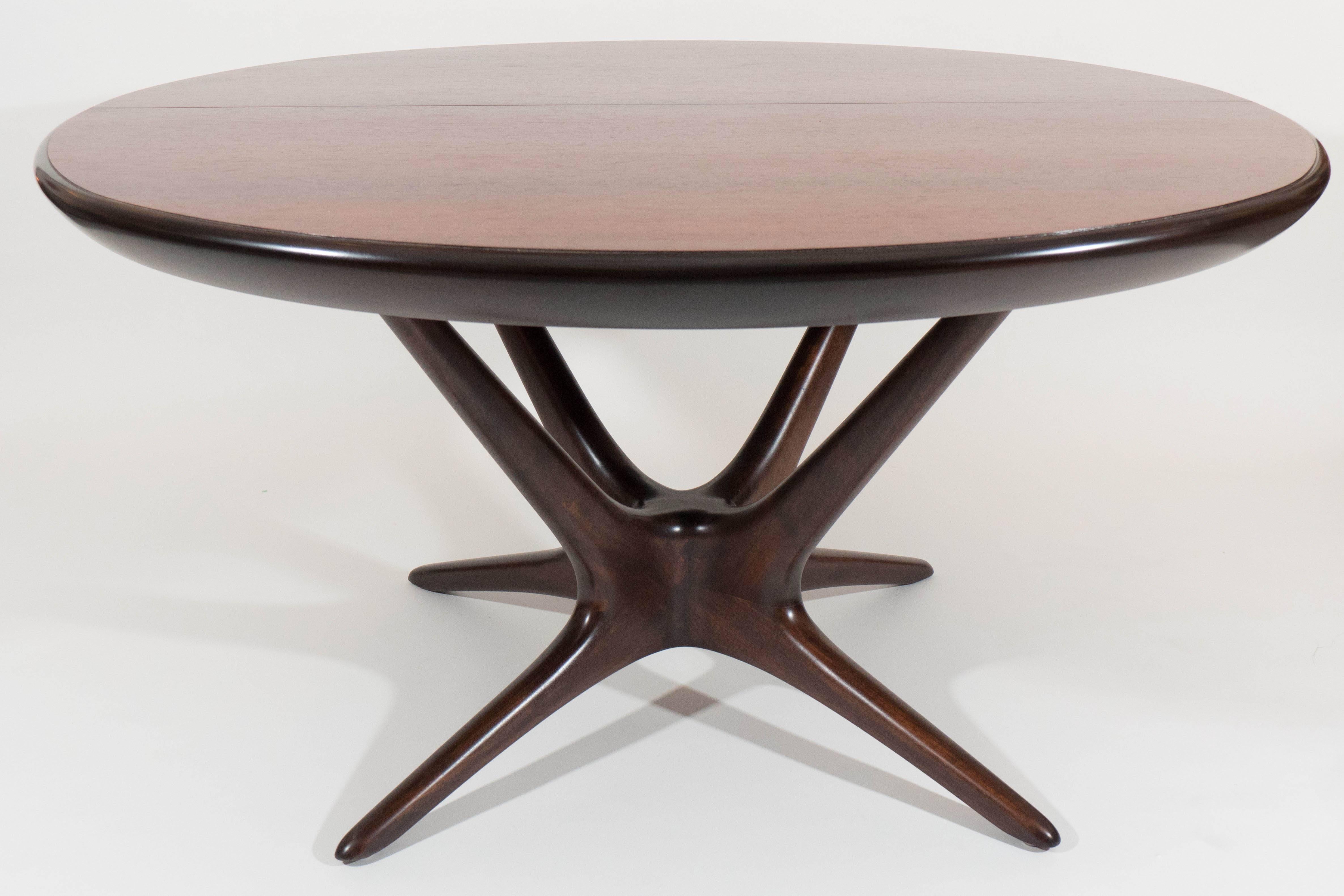 Rosewood Rare and Large Vladimir Kagan Dining Table with Leaves