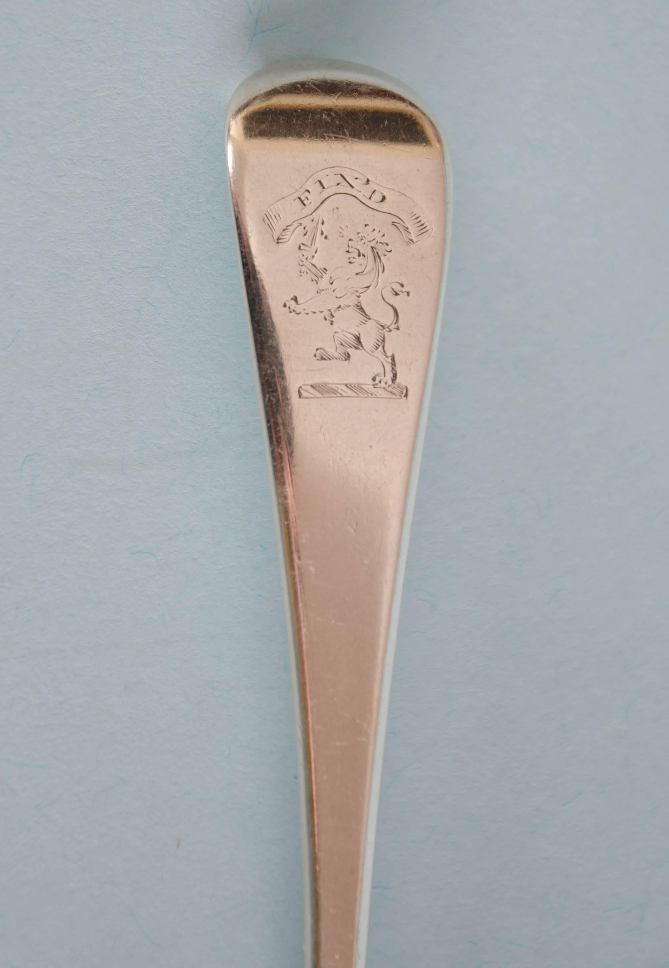 British George III Sterling Silver Sifter Spoon by Robert Rutland, London, 1810 For Sale