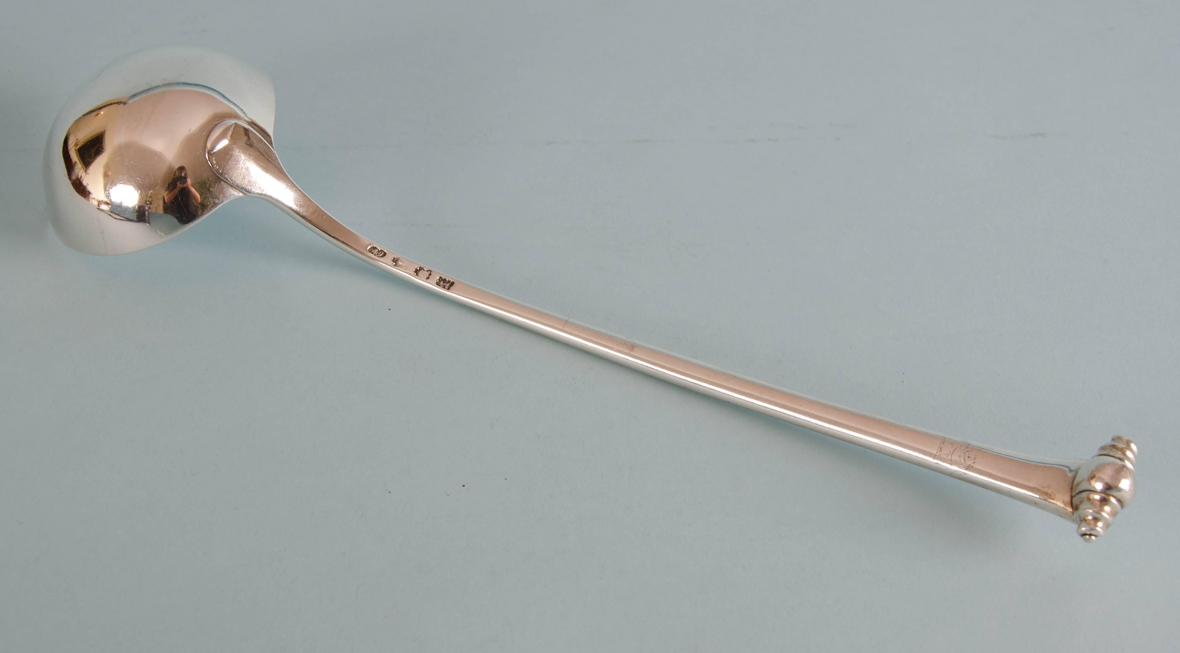 English George II Sterling Silver Onslow Pattern Soup Ladle, London, 1752 For Sale