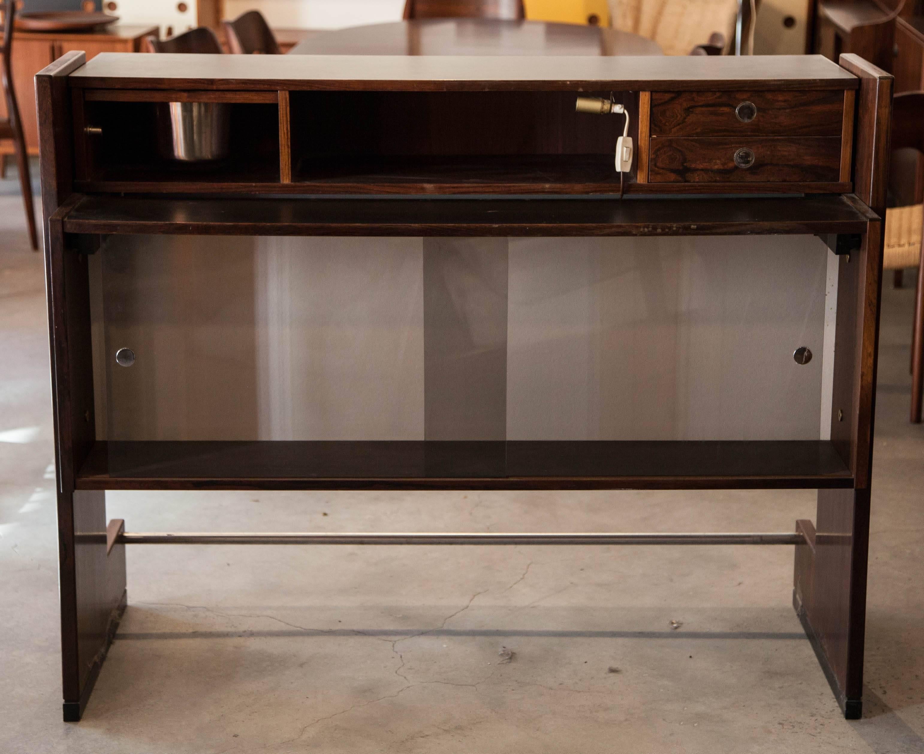 Oiled Rosewood Free Standing Home Bar by Dyrlund