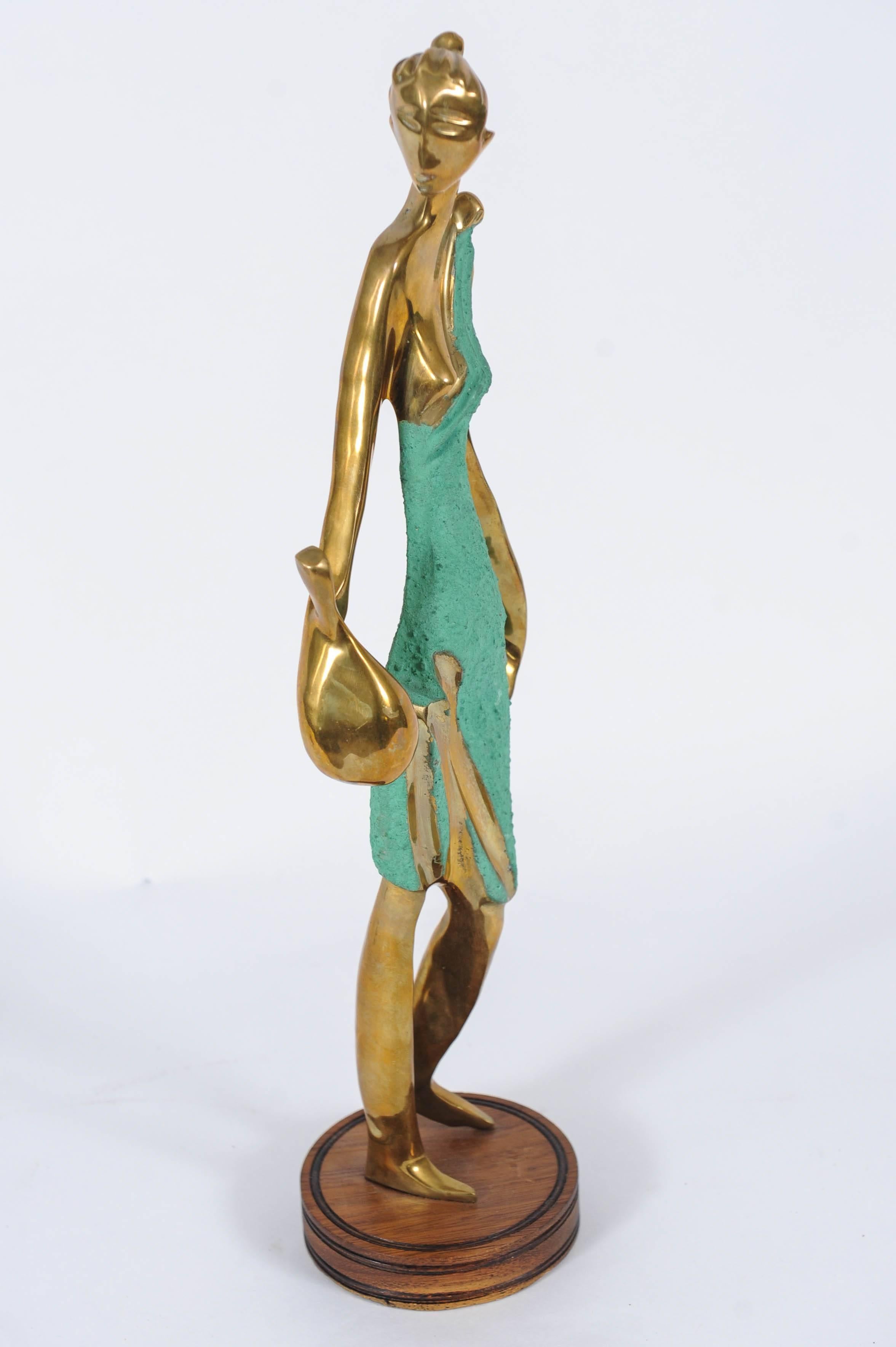 European Art Deco Female Figurine in the Style of Werkstätte Hagenauer  For Sale